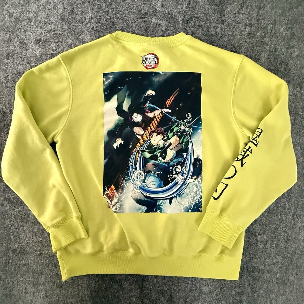 Demon Slayer Mugen Train 2XL Yellow Tanjiro Nezuko Anime Crewneck Sweatshirt